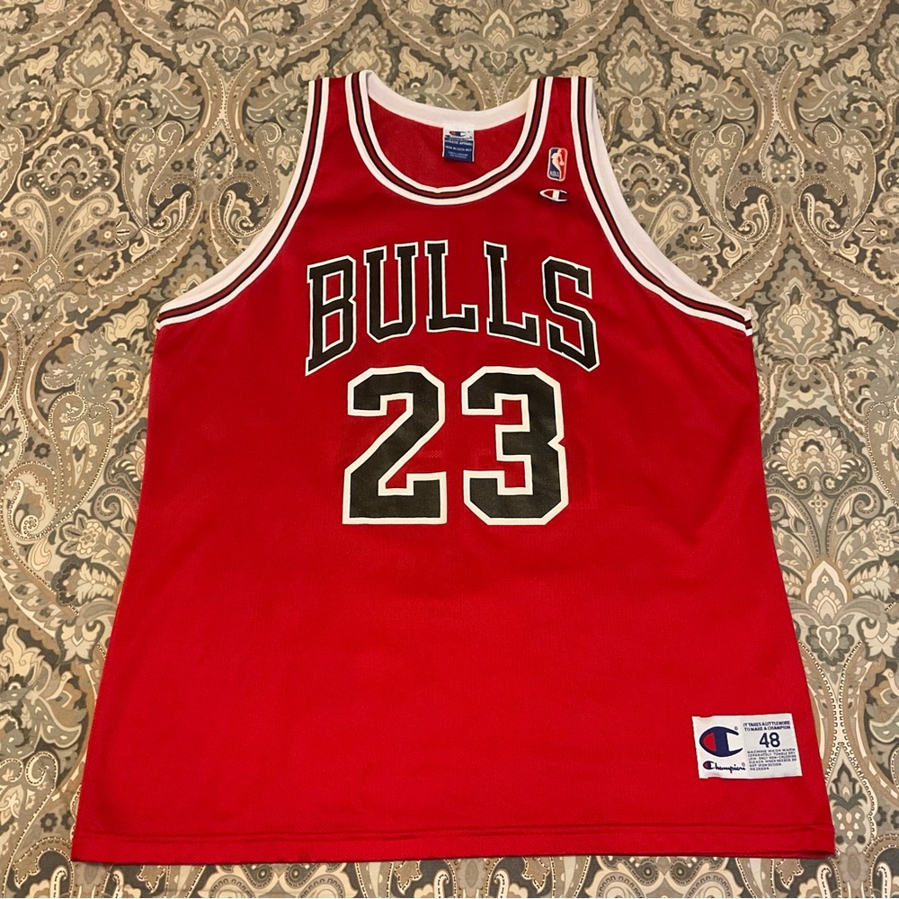 Mint VTG Champion NBA Chicago Bulls Jordan #23 Jersey Sz 48